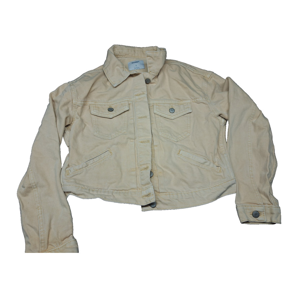 Old Navy Women's Beige Denim Jacket Size Medium